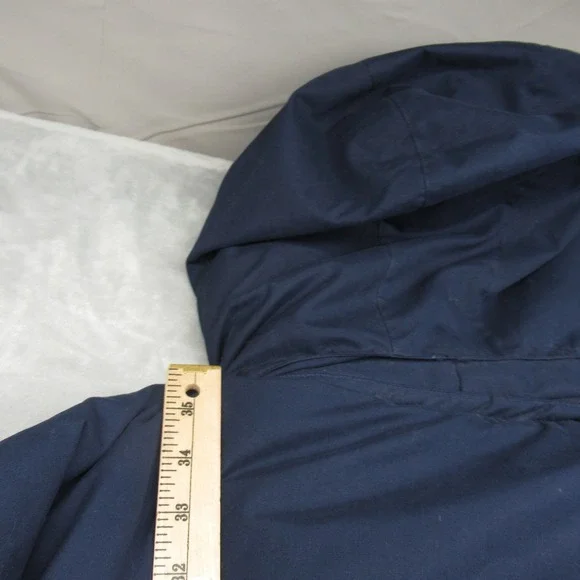 Eddie Bauer Down Jacket Mens XL‎ Tall Blue Hooded Insulated Wool Blend Full Zip